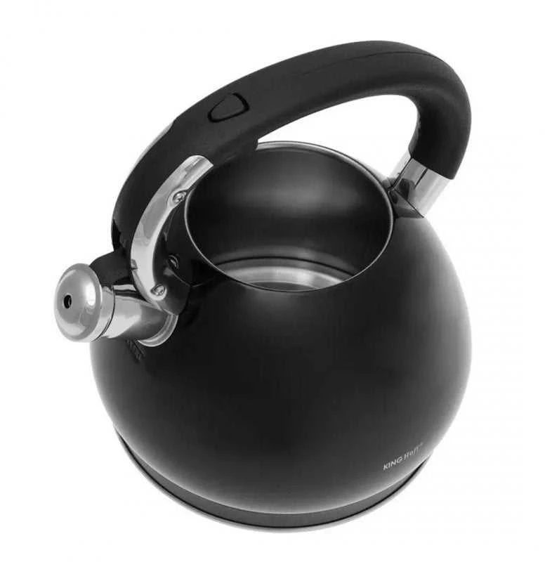 King Hoff Kinghoff KH-1221“ juodo spalvos 3,4 l nerūdijančio plieno virdulys su švilpimu