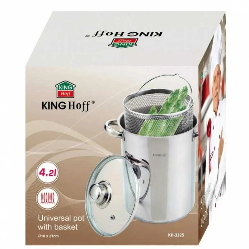 King Hoff Kinghoff KH-3325 šparagų ir spagečių virimo puodas, 4,2 l