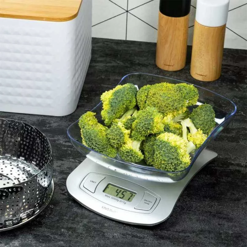 Virtuvinės svarstyklės King Hoff Kinghoff KH-6072 skaitmeninės virtuvės svarstyklės su taravimo funkcija, 5kg talpa