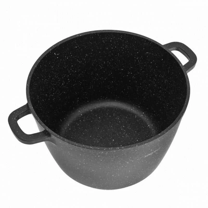 King Hoff Puodas Puodas su marmurine danga, 24 cm skersmens, 6,2 l talpos, juodas, „Kinghoff“