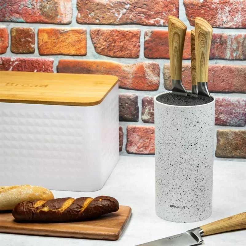 King Hoff Kinghoff“ peilių blokas su marmurine danga KH-1092 elegantiškas peilių laikiklis