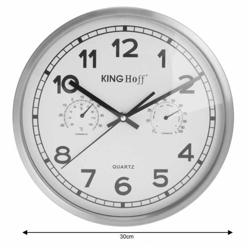 King Hoff Laikrodis Sieninis laikrodis, nerūdijančio plieno, 30 cm skersmens, „Kinghoff“