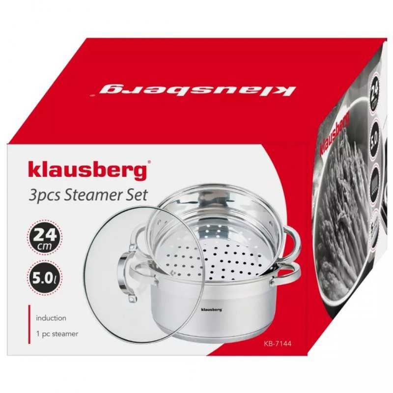 Klausberg KB-7144 nerūdijančio plieno garinimo puodų rinkinys, 24 cm