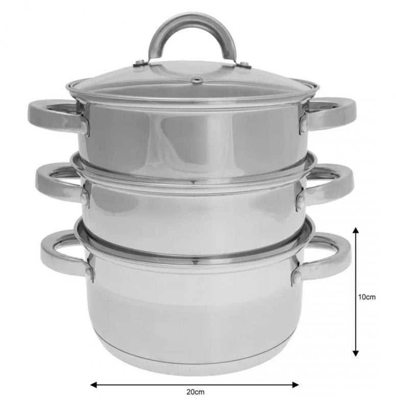Garų puodas Klausberg KB-7139 nerūdijančio plieno garintuvo rinkinys 20 cm su įdėklais