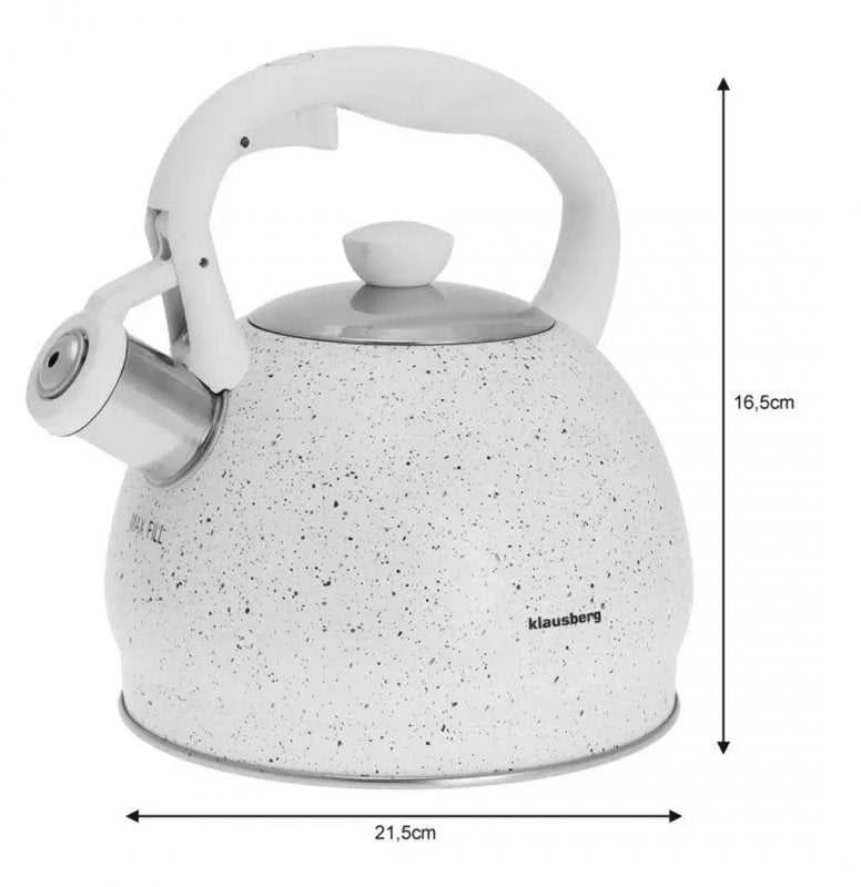 Klausberg KB-7319 marmurinis švilpiantis virdulys 2 l