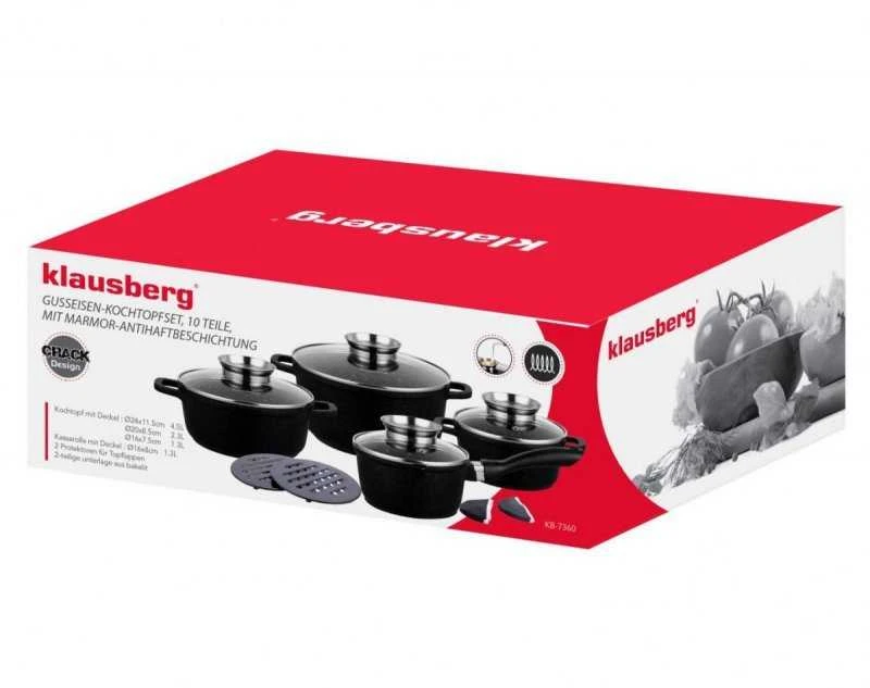 Klausberg KB-7360 patvarus granito nelimpančių indų rinkinys