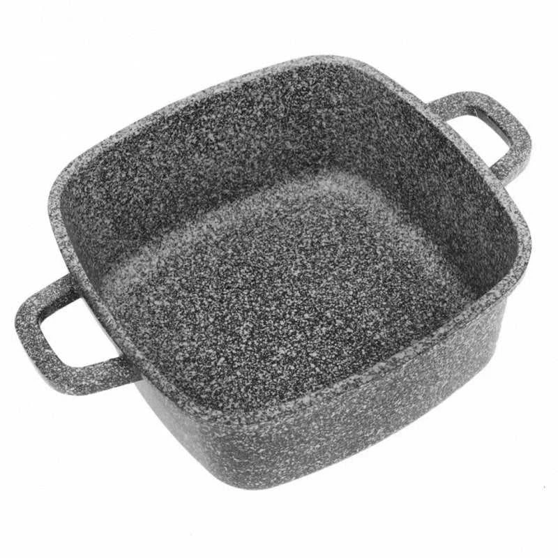 Puodas Aliuminio puodas, pilkas marmuras, 22x22cm, 3,7l, Klausberg