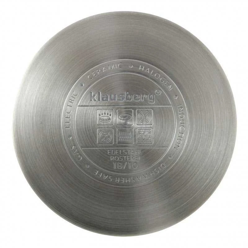 Klausberg KB-7214 nerūdijančio plieno puodas su dangčiu, 5,9 l, visoms viryklėms