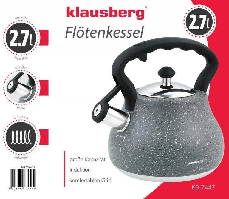 Virdulys, Tradicinis virdulys 2,7 l pilkas marmuras Klausberg
