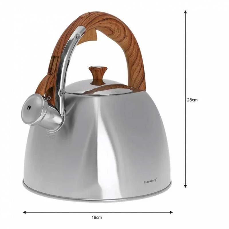 Klausberg KB-7193 3L nerūdijančio plieno švilpiantis virdulys visoms viryklėms
