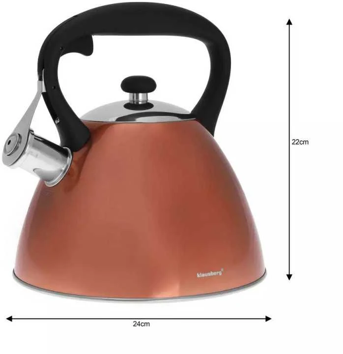 Klausberg KB-7209 vario nerūdijančio plieno švilpimo virdulys 3 l