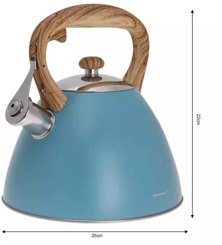 Klausberg KB-7263 3L smaragdo spalvos nerūdijančio plieno virdulys su švilpimu