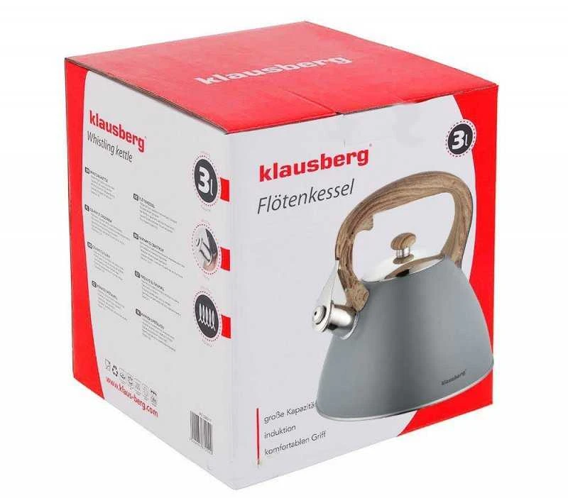 Klausberg KB-7297 3L švilpiantis nerūdijančio plieno virdulys visoms viryklėms