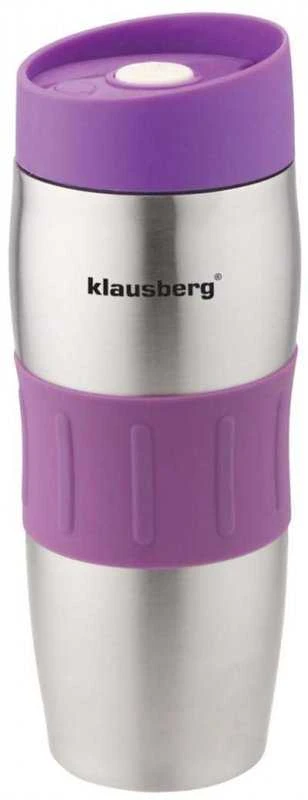 Klausberg KB-7100 termo puodelis su užsegimu, 380 ml, termo puodelis su spragtelėjimu