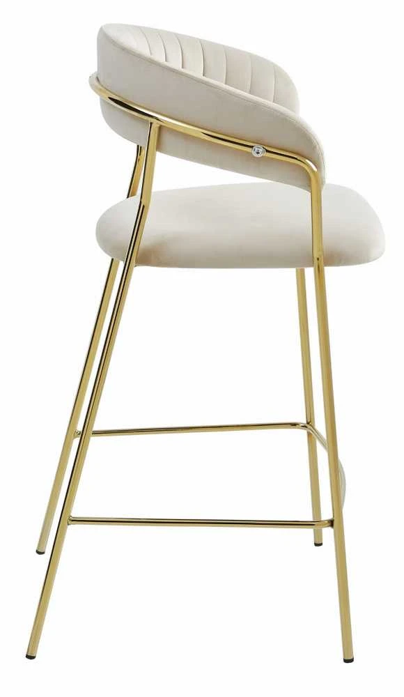 Leobert Baro kėdės su auksinės spalvos kojomis, smėlio spalvos, 94 cm, 2 vnt.