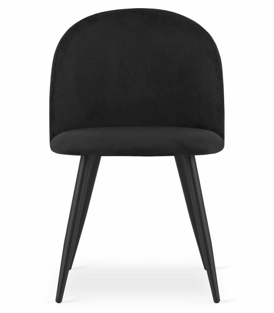 Leobert BELLO kėdė - juoda aksominė / juodos kojos x 3