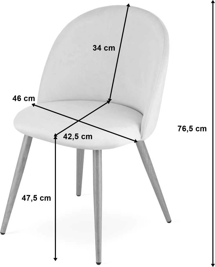 Leobert Kėdžių komplektas BELLO, žalias aksomas, juodos metalinės kojos, 76,5 cm, 3 vnt.
