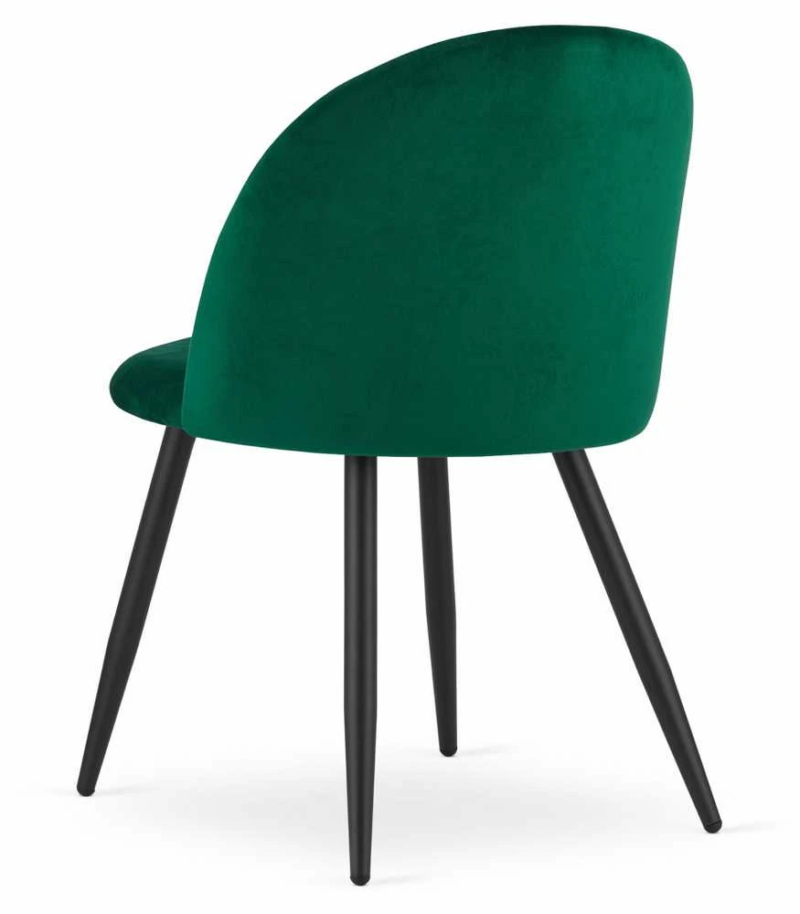 Leobert Kėdžių komplektas BELLO, žalias aksomas, juodos metalinės kojos, 76,5 cm, 3 vnt.