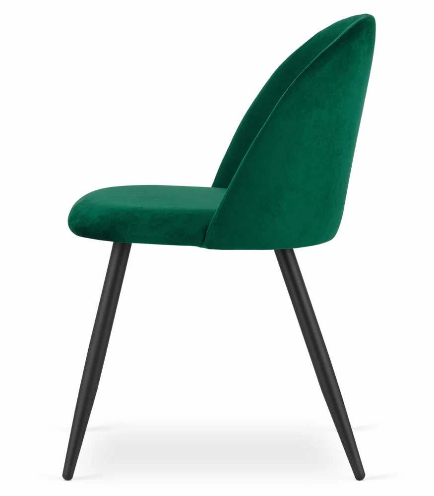 Leobert Kėdžių komplektas BELLO, žalias aksomas, juodos metalinės kojos, 76,5 cm, 3 vnt.