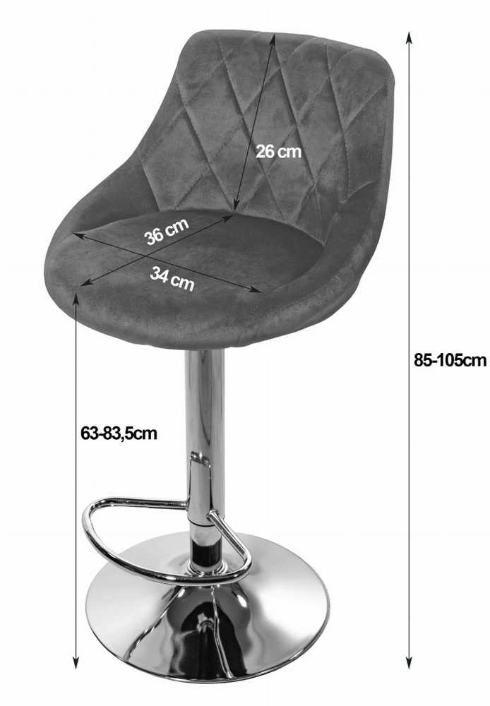 Leobert Baro kėdė KAST, reguliuojamo aukščio, sukama, tamsiai mėlyna, 85–105 cm, 2 vnt.