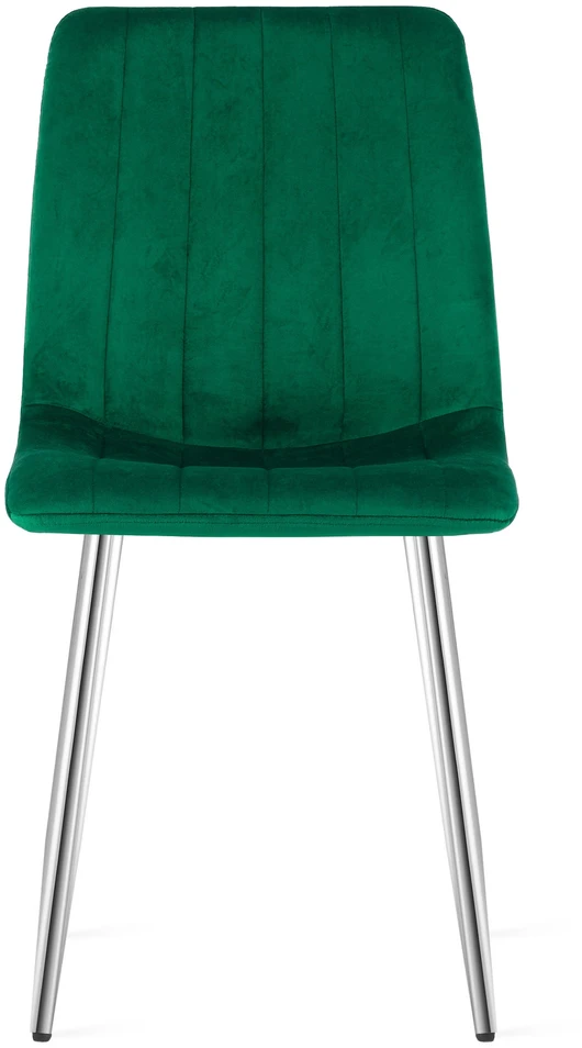 Leobert Kėdė veliūrinė su chromuotomis kojomis, žalia, 86 cm
