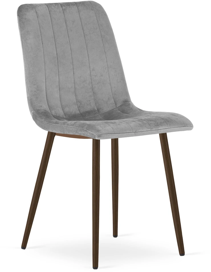 Leobert Kėdė su veliūriniu apmušalu, šviesiai pilka, 86 cm, 2 vnt.