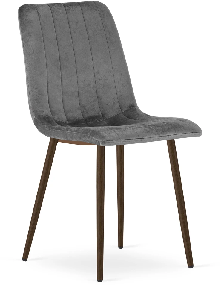 Leobert Kėdė su veliūriniu apmušalu, tamsiai pilka, 86 cm, 2 vnt.