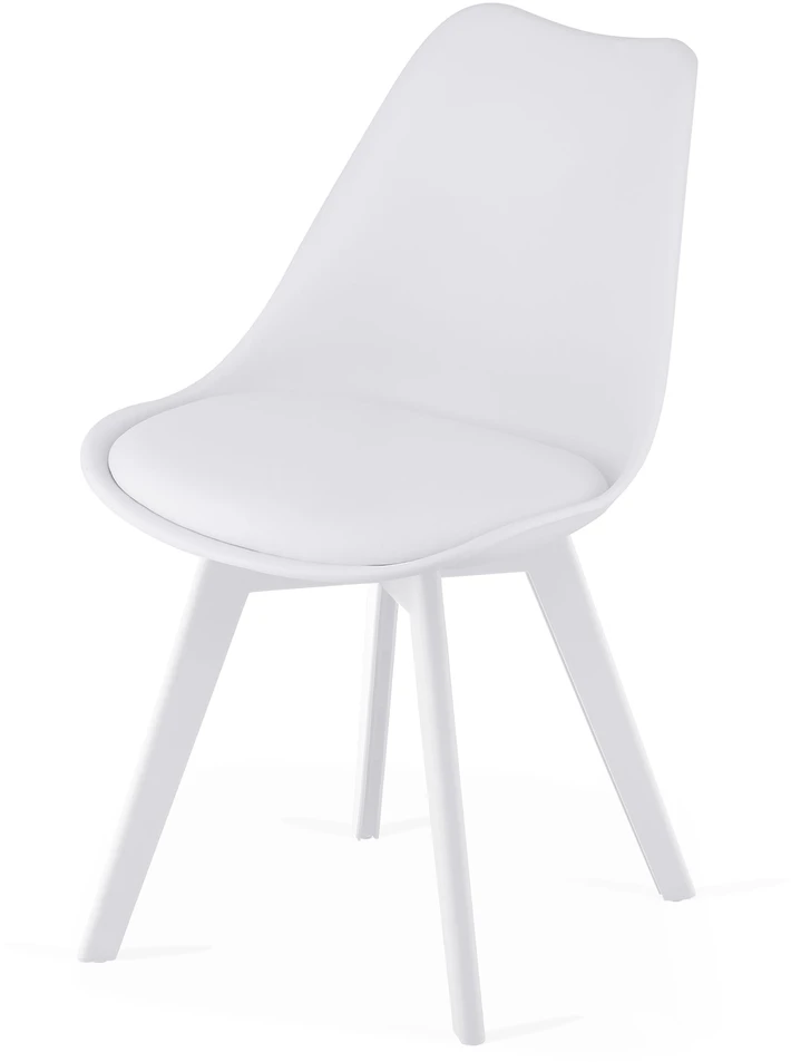 Leobert Vidaus kėdė MARK su ekologiškos odos pagalvėle, balta, 82 cm