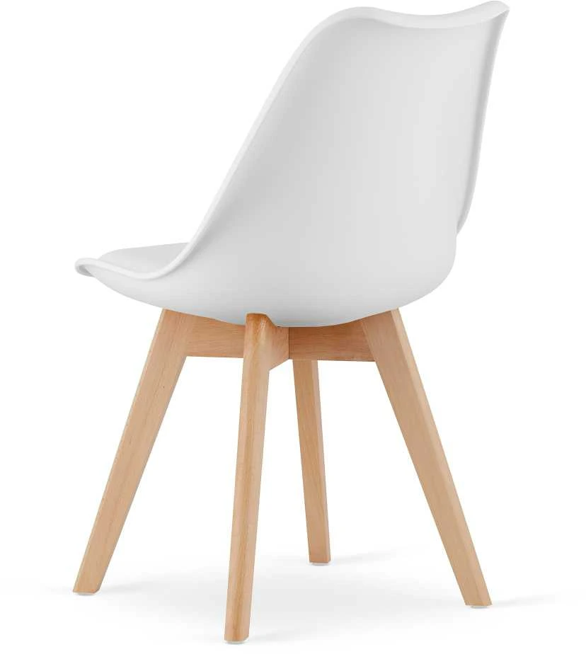 Leobert Kėdė MARK su buko medienos kojomis, balta, 82 × 49 cm