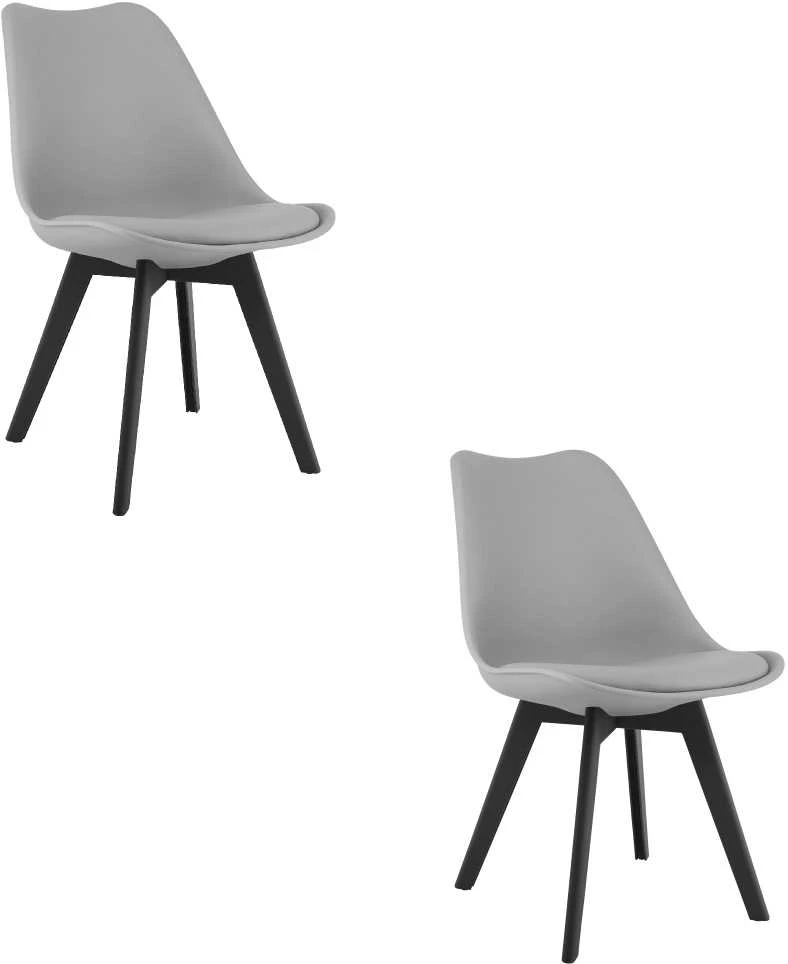 Leobert Kėdė MARK su eko odos pagalvėle, pilka, 82 cm, 2 vnt.