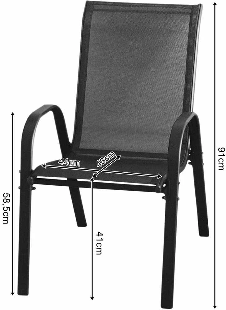 Lauko baldų komplektas Leobert SALOS apvalus stalas 60 cm + 2 SOFIA kėdės tamsiai pilkos spalvos