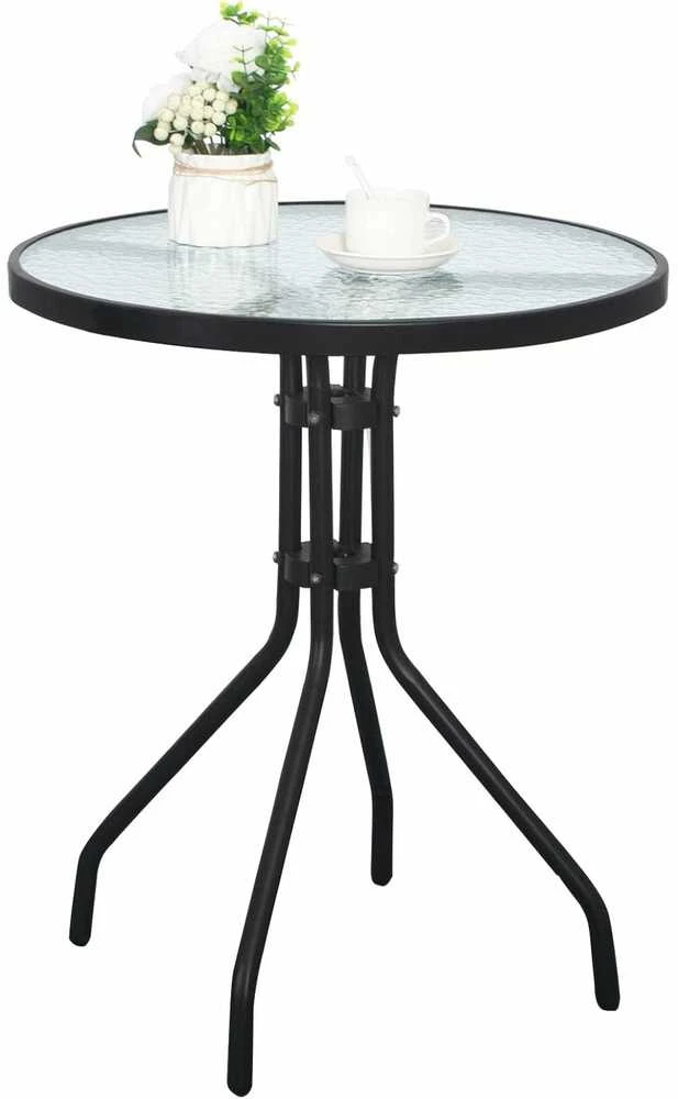 Lauko baldų komplektas Leobert SALOS apvalus stalas 60 cm + 2 SOFIA kėdės tamsiai pilkos spalvos