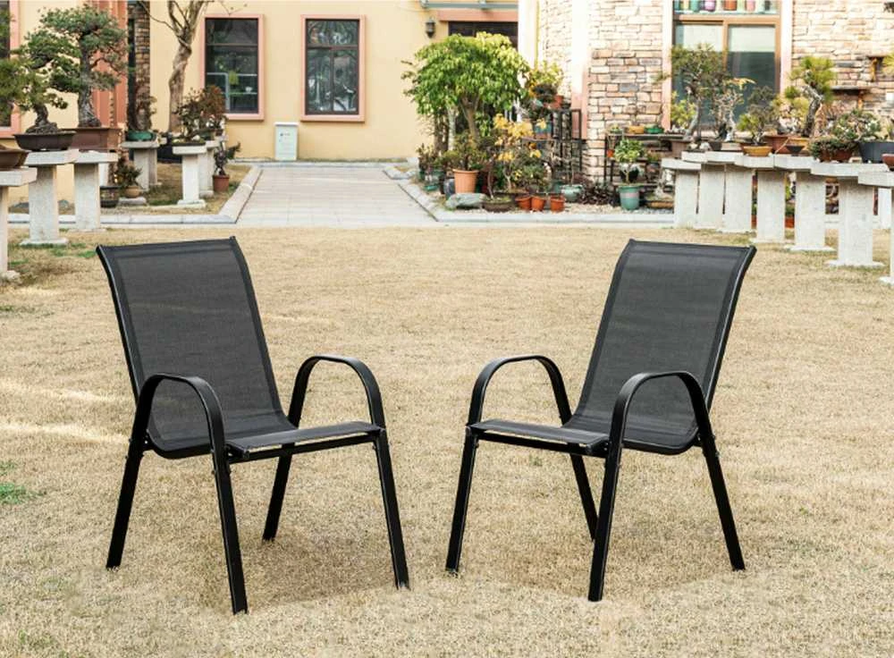 Lauko baldų komplektas Leobert SALOS apvalus stalas 60 cm + 2 SOFIA kėdės tamsiai pilkos spalvos