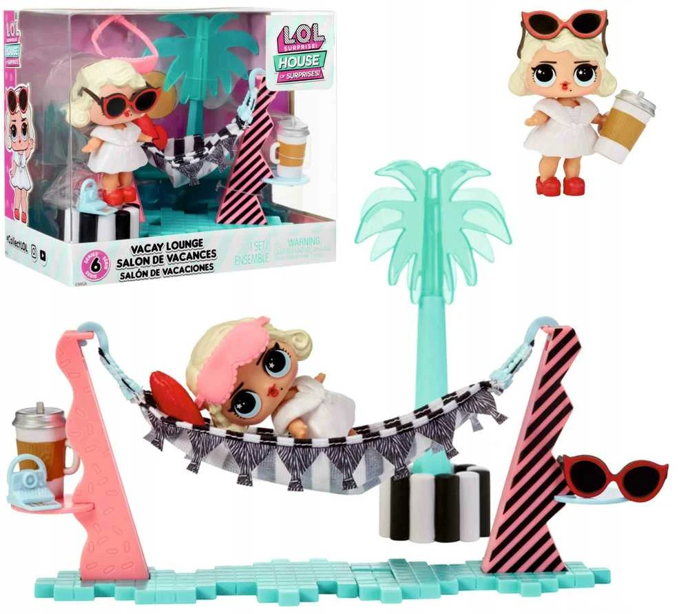 MGA Lėlė siurprizas L.O.L. Surprise! O.M.G. House of Surprises Vacay Lounge Playset