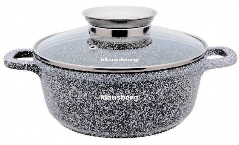 Puodas Puodas su dangčiu, aliuminio danga, pilkas marmuras, skersmuo 24 cm, 4,5 l, Klausberg