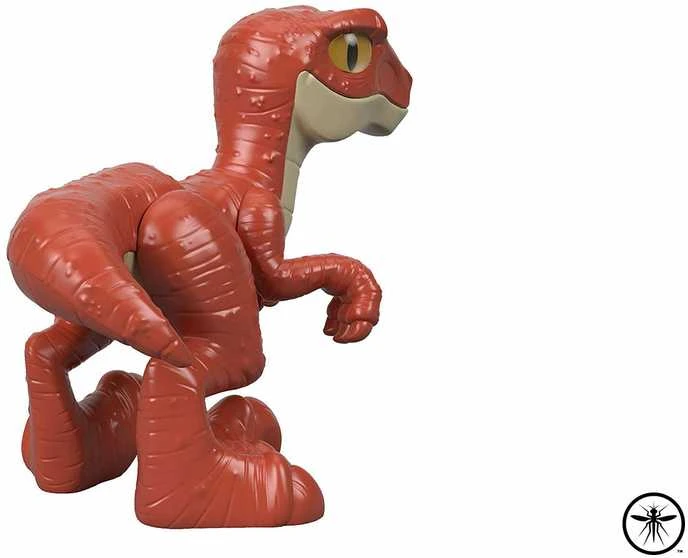 Mattel "Imaginext Jurassic World" mažylis dinozauras raptorius, raudonas, 7 cm