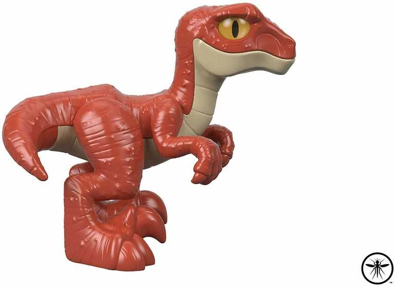 Mattel "Imaginext Jurassic World" mažylis dinozauras raptorius, raudonas, 7 cm
