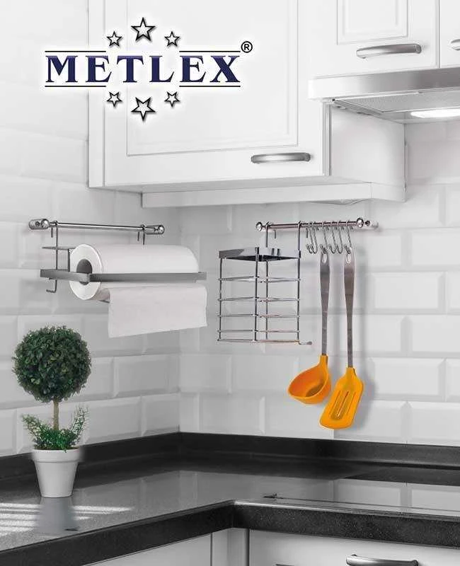 Metlex MX-4540“ 10 dalių virtuvės turėklų komplektas, chromuotas plienas