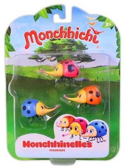 MONCHHICHI Monchhinelles figūrėlės, 3 vnt. pakuotėje, 4 cm