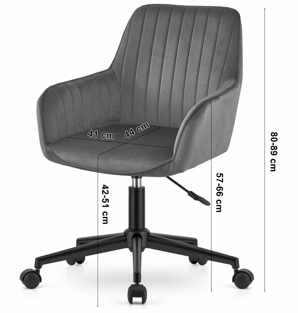 My Store Biuro kėdė su reguliuojamu aukščiu, tamsiai pilka, 80–89 cm