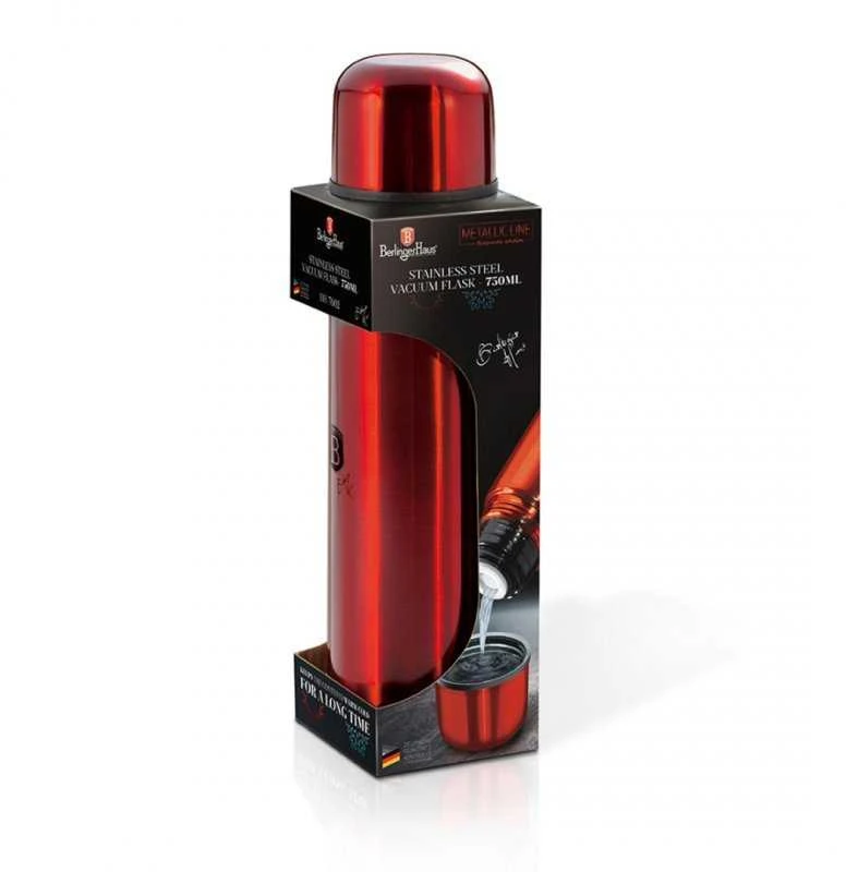 PLIENINIS termosas 0,75L BERLINGER HAUS METALLIC LINE BURGUNDY BH-7602
