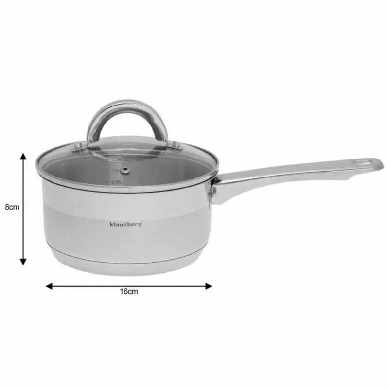 Klausberg KB-7133 16 cm daugiasluoksnis nerūdijančio plieno puodas