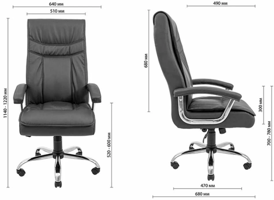 RONDI Burgas chromuota pasukama kėdė M-1 (pakreipimas), juoda