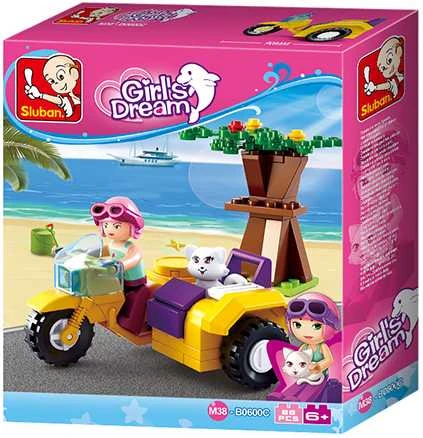 Sluban Girls Dream Holidays M38-B0600C motociklas su šonine priekaba