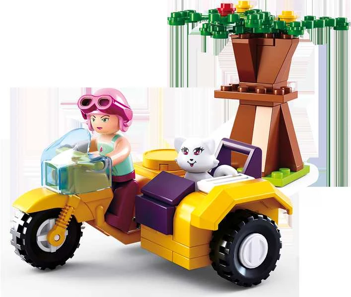 Sluban Girls Dream Holidays M38-B0600C motociklas su šonine priekaba
