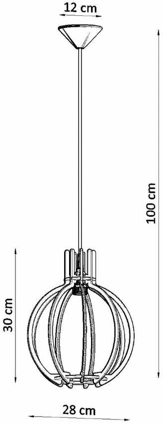 Sollux Lighting Pakabinamas šviestuvas ARANCIA iš natūralaus medžio