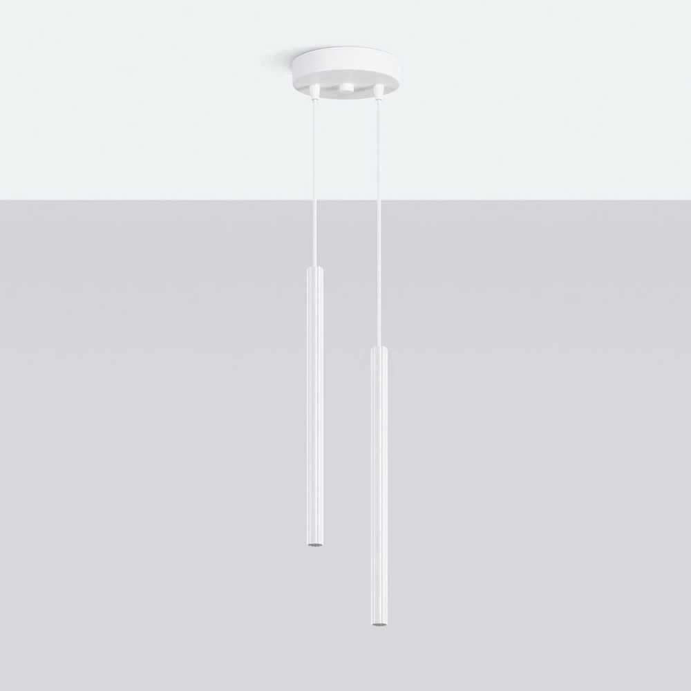 Sollux Lighting „Arche“ modernus pakabinamas šviestuvas su dviem šviestuvais, baltas, vandenyno žalios spalvos, IP20, plienas