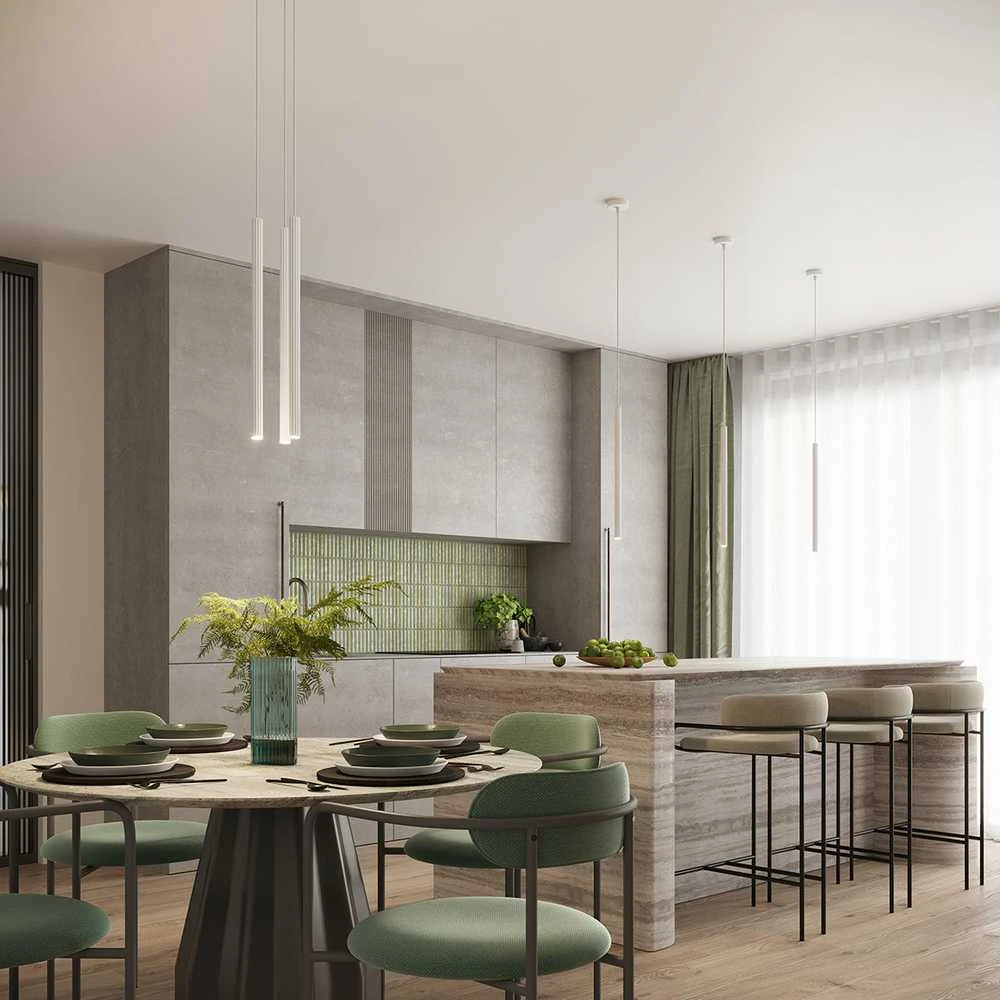 Sollux Lighting „Arche“ modernus pakabinamas šviestuvas su dviem šviestuvais, baltas, vandenyno žalios spalvos, IP20, plienas