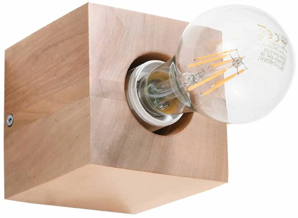 Sollux Lighting Sieninis šviestuvas ARIZ iš natūralaus medžio
