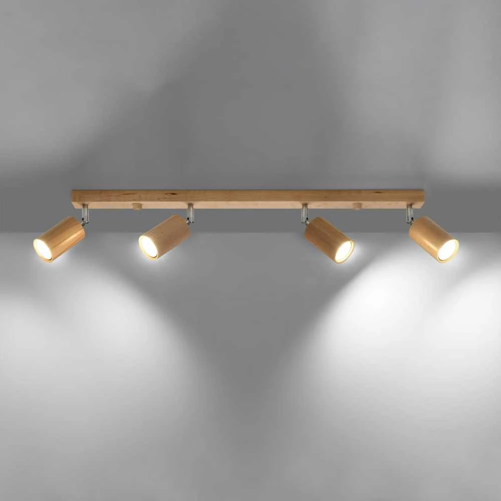 Sollux Lighting Lubinis šviestuvas BERG 4 natūralaus medžio